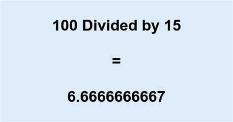 100 Divided By 15 Decimal