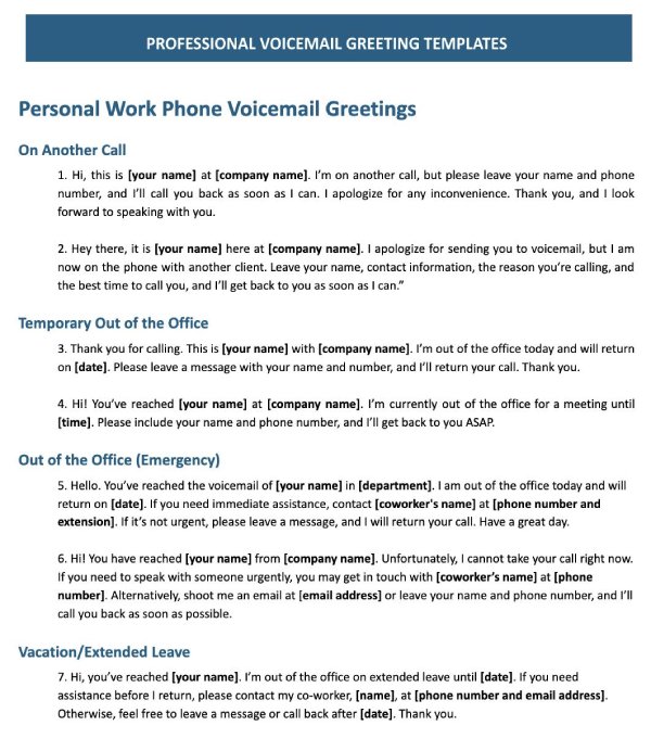 28 Professional Voicemail Greetings Tips Free Templates 28 Professional Voicemail Greetings Tips Free Templates