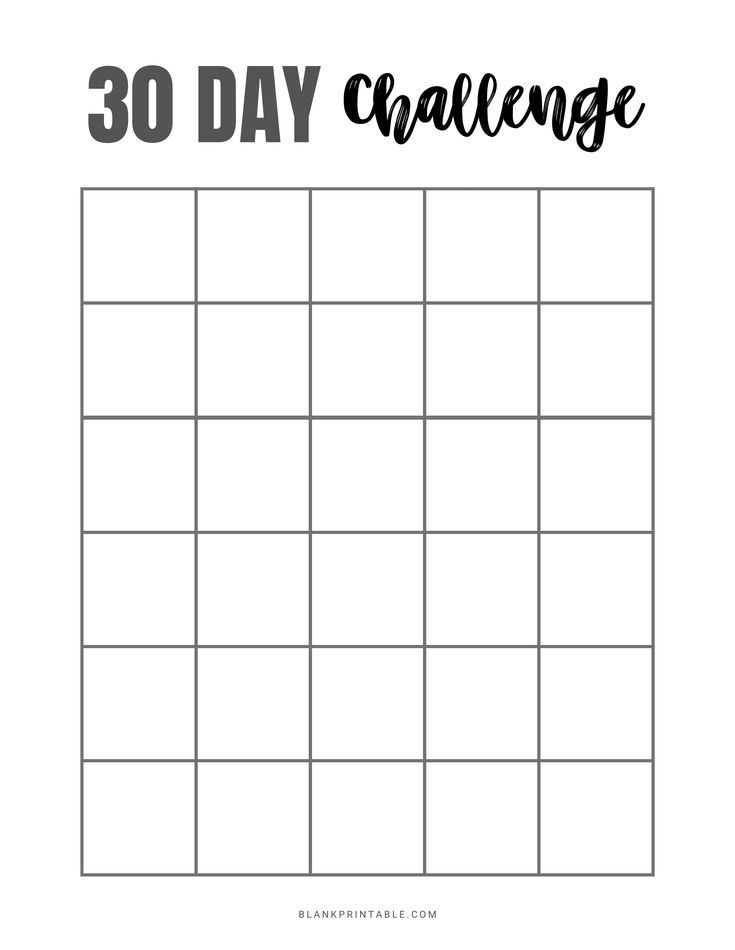 30 Day Challenge Calendar Free Printable Planner Printables For Life 30 Day Challenge Calendar Free Printable Planner Printables For Life