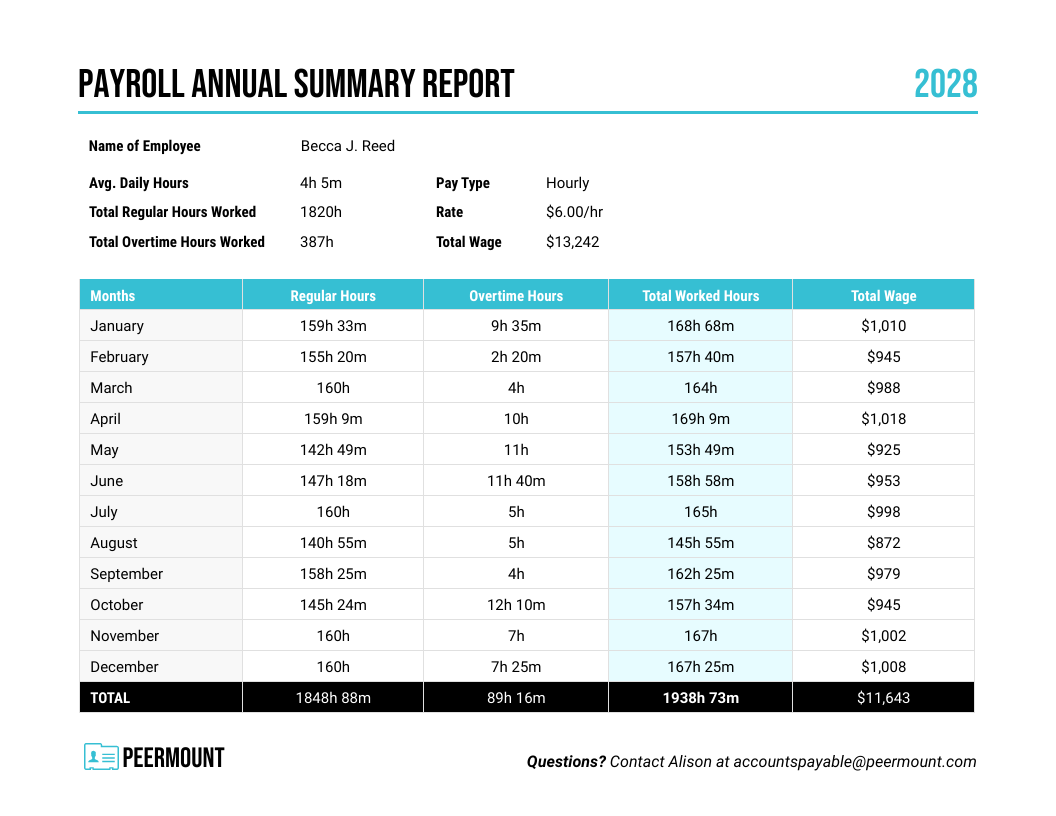 Annual Payroll Report Template Venngage Annual Payroll Report Template Venngage