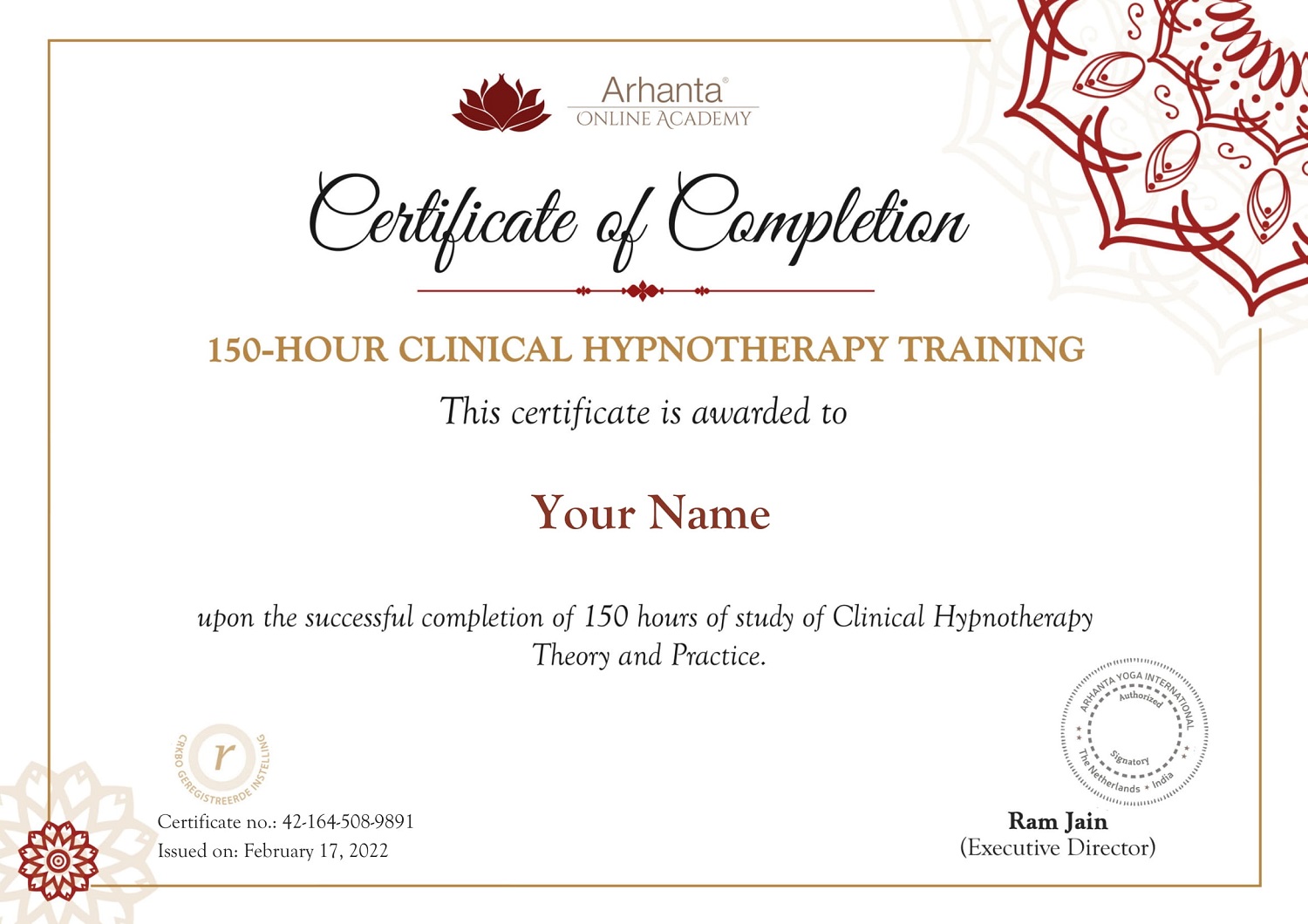 Download Our Free Hypnotherapy Certification Template Download Our Free Hypnotherapy Certification Template