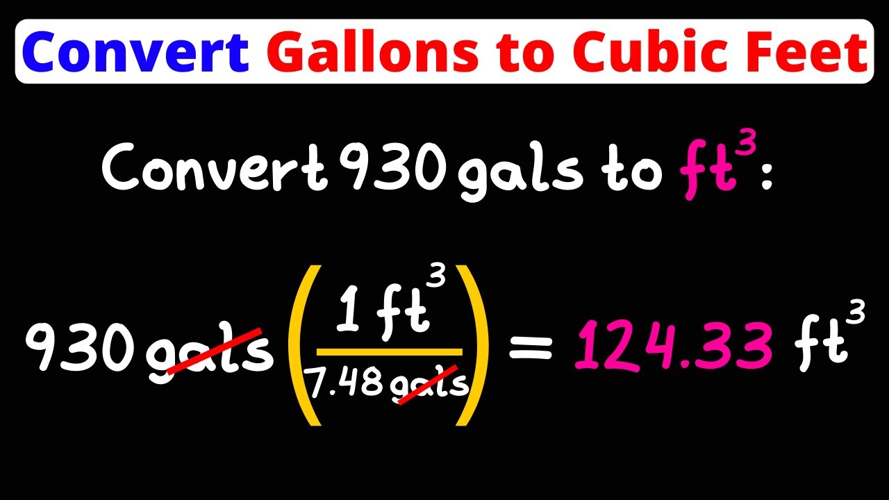 How to Convert Gallons to Cubic Feet