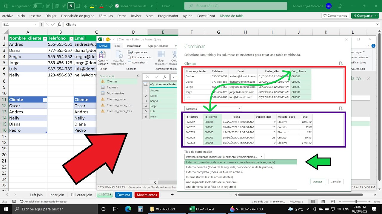 Cruzar Dos O M S Tablas En Excel Con Columnas Relacionadas Left Join Inner Join Full Join Cruzar Dos O M S Tablas En Excel Con Columnas Relacionadas Left Join Inner Join Full Join