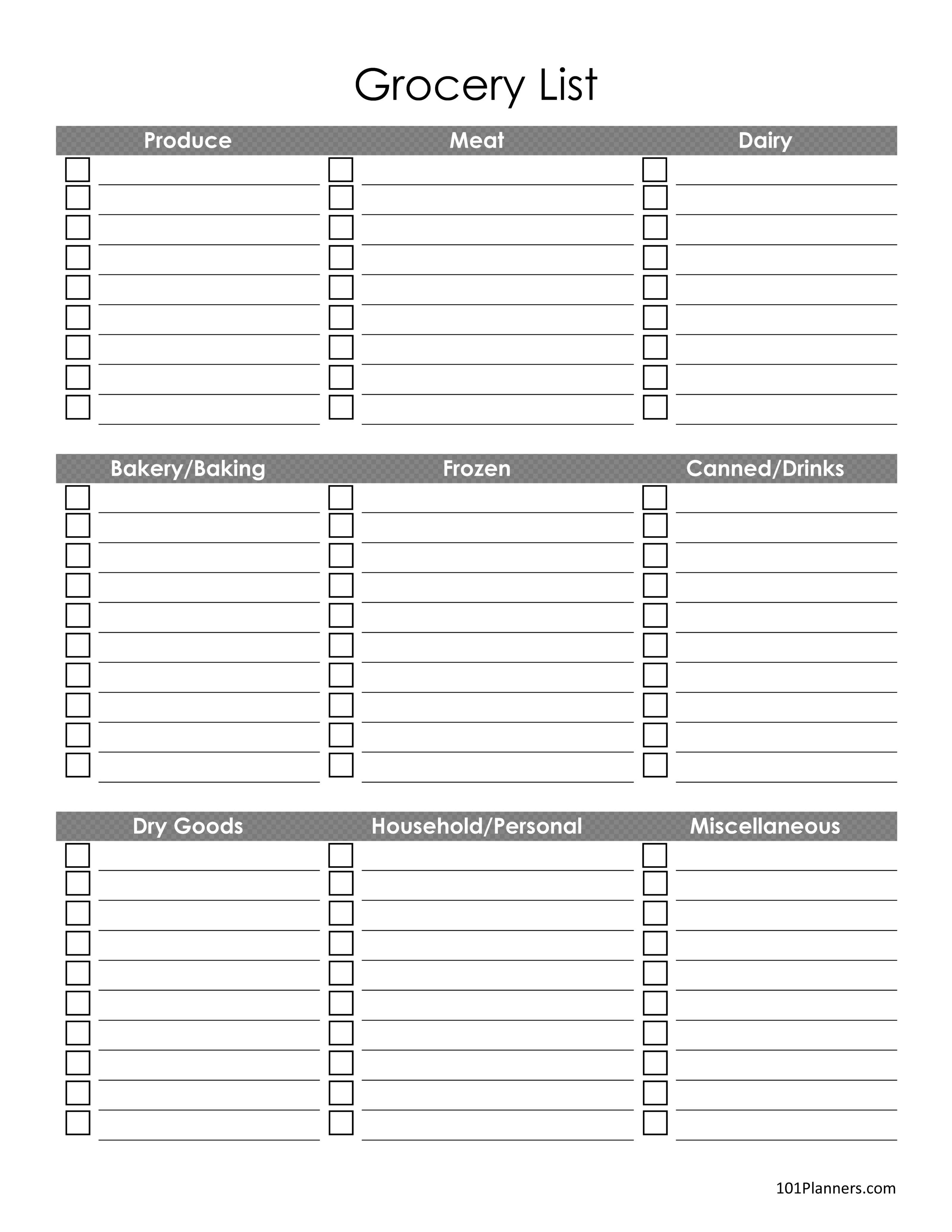 Editable Grocery List Template Editable Grocery List Template