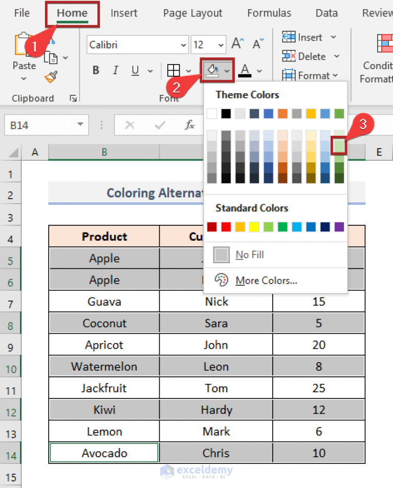 Excel How To Alternate Row Color In A Table When Cell Value Changes Stack Overflow