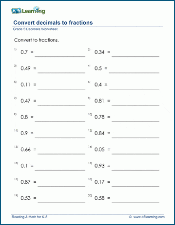 Fraction Conversion Learn And Solve Questions Fraction Conversion Learn And Solve Questions