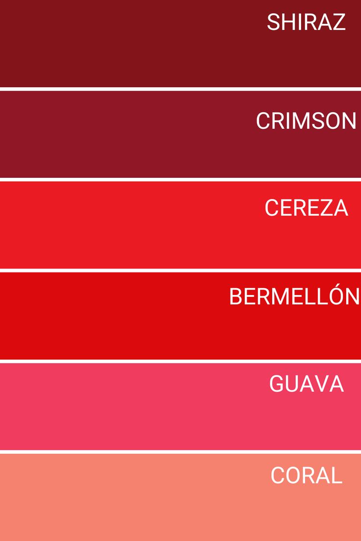 Explora la gama de colores rojos
