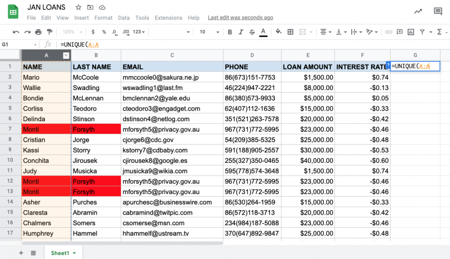 How to Highlight Duplicates in Google Sheets
