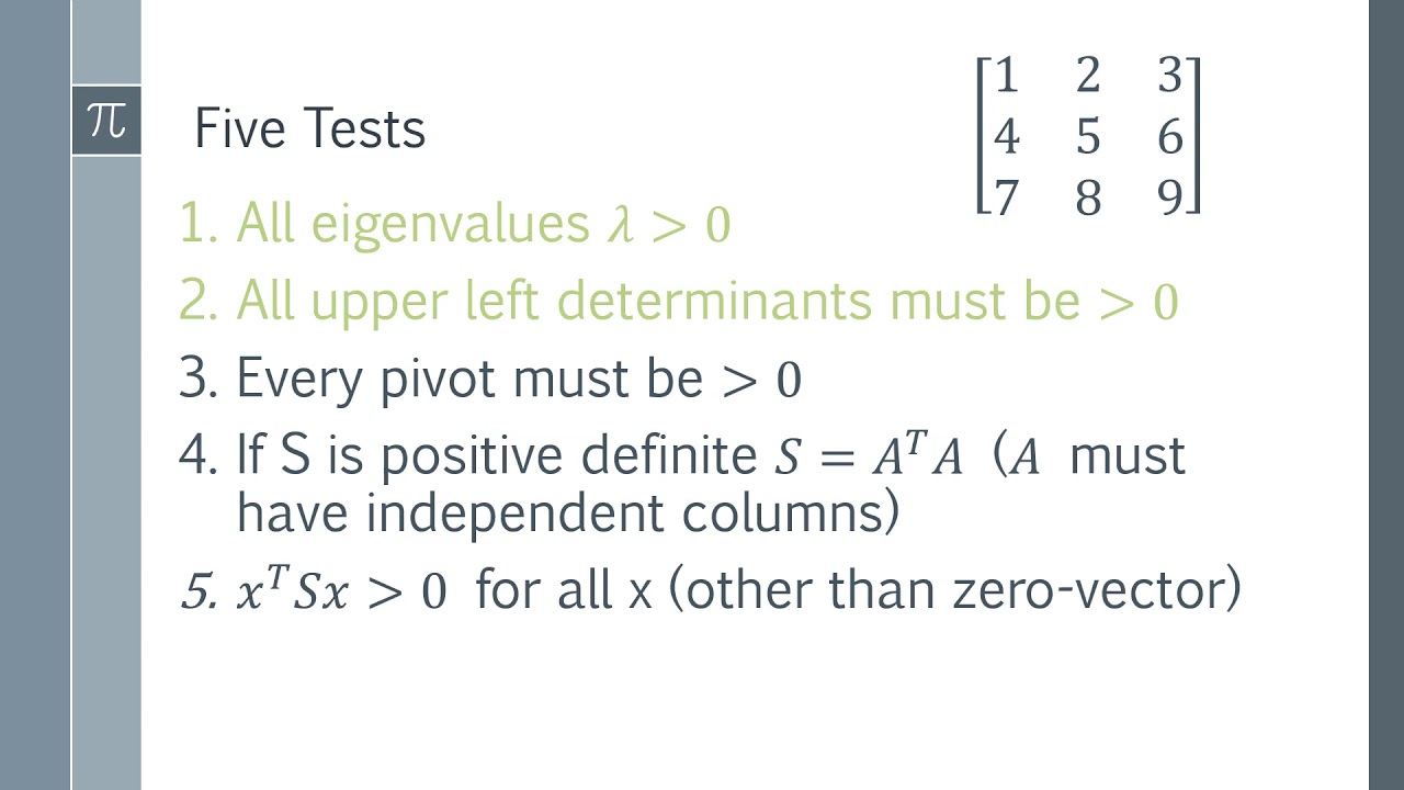 Simple Method: Detect Positive Definite Matrices