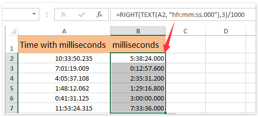 How To Extract Milliseconds From Time In Excel How To Extract Milliseconds From Time In Excel
