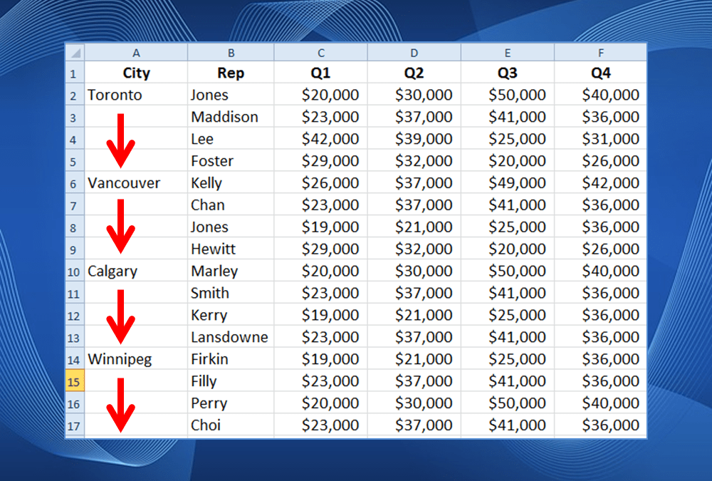 Excel Tip: Fill Blanks Fast!
