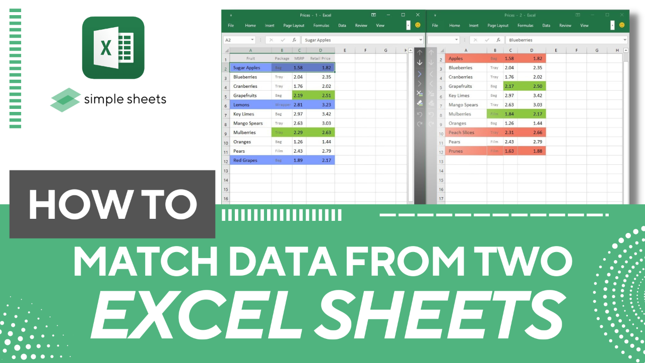 How To Match Data In Excel From 2 Worksheets Learn Excel How To Match Data In Excel From 2 Worksheets Learn Excel