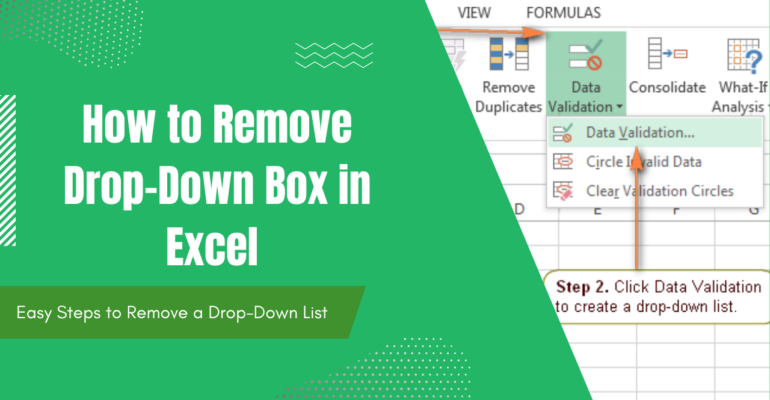 How to Remove Excel Cell Dropdowns