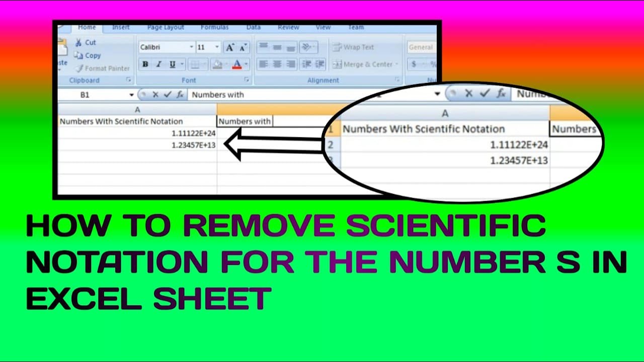 How To Remove Scientific Notation From Large Numbers In Excel Youtube How To Remove Scientific Notation From Large Numbers In Excel Youtube