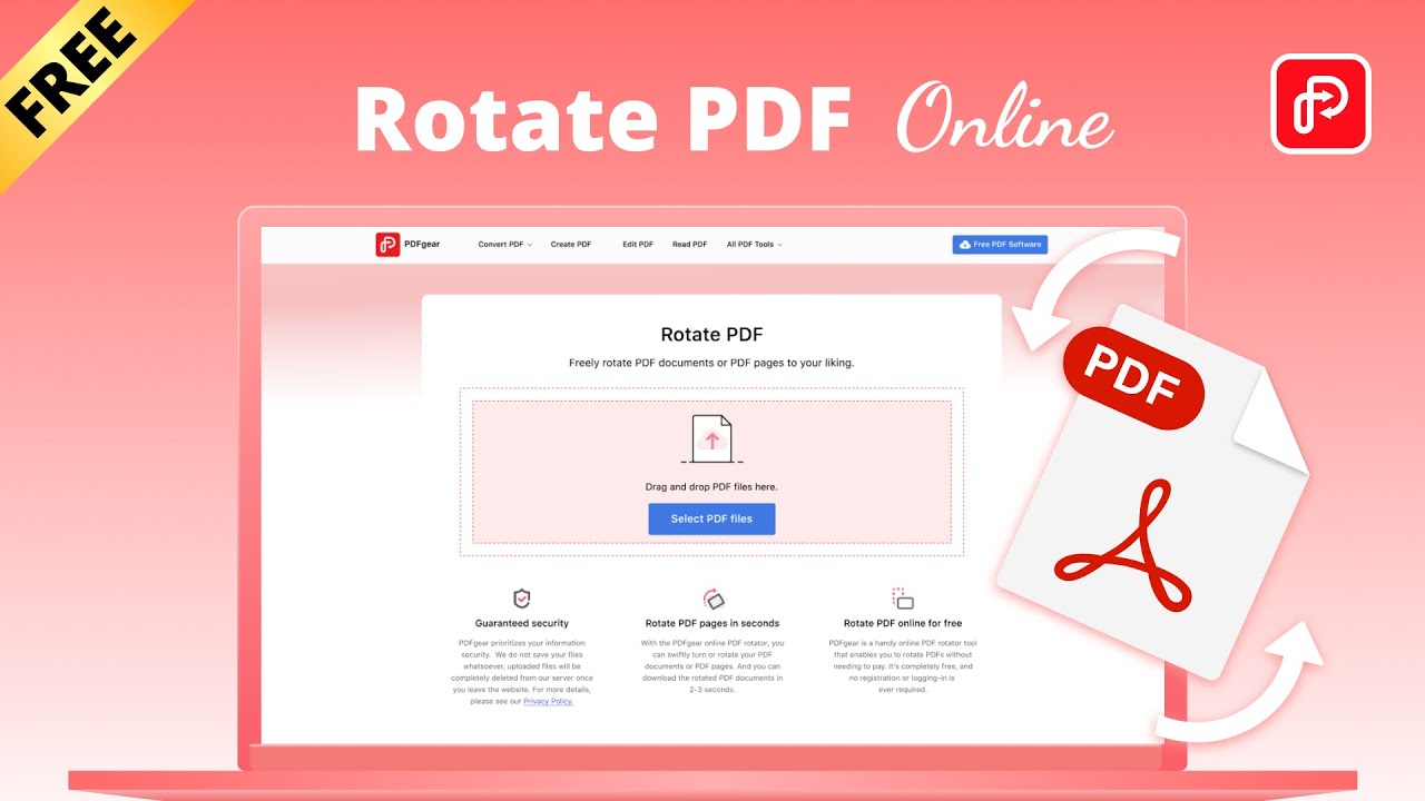 How To Rotate Pdf Pages Online With Pdfgear Youtube