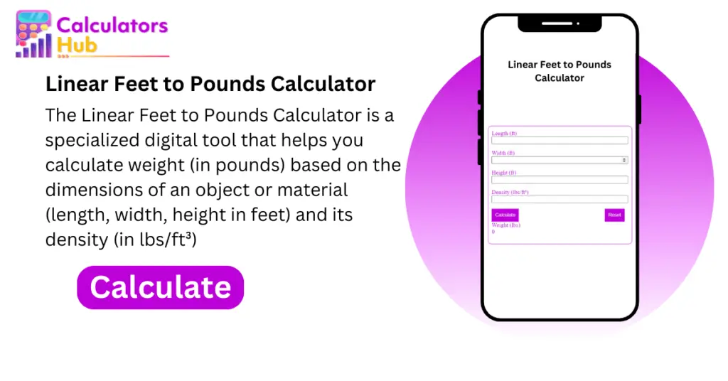 Linear Feet To Pounds Calculator Linear Feet To Pounds Calculator