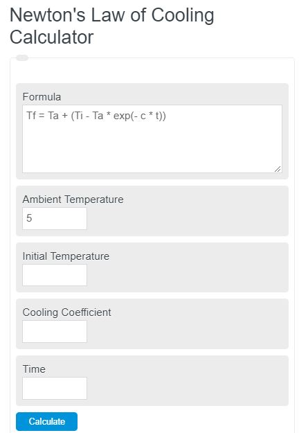 Discover the Power of Newton's Cooling Law Calculator