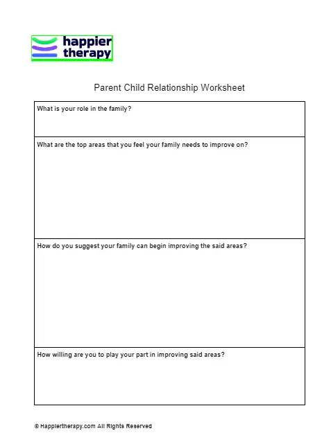 Parent Child Relationship Worksheet Happiertherapy Parent Child Relationship Worksheet Happiertherapy