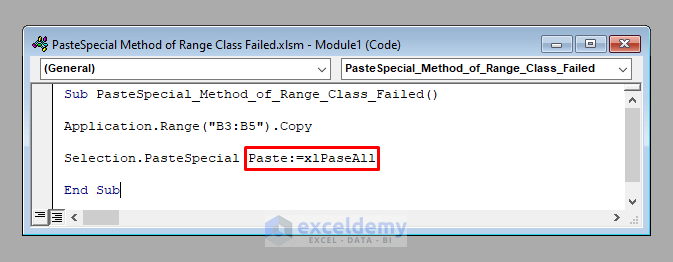 Unveiling the Range Class Mystery: pasteSpecial