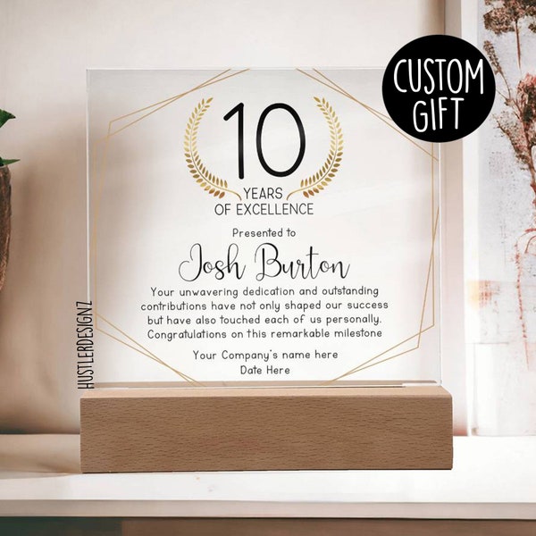 Personalized Work Anniversary Plaque Employee Recognition Appreciation Award 10 Years Etsy Personalized Work Anniversary Plaque Employee Recognition Appreciation Award 10 Years Etsy