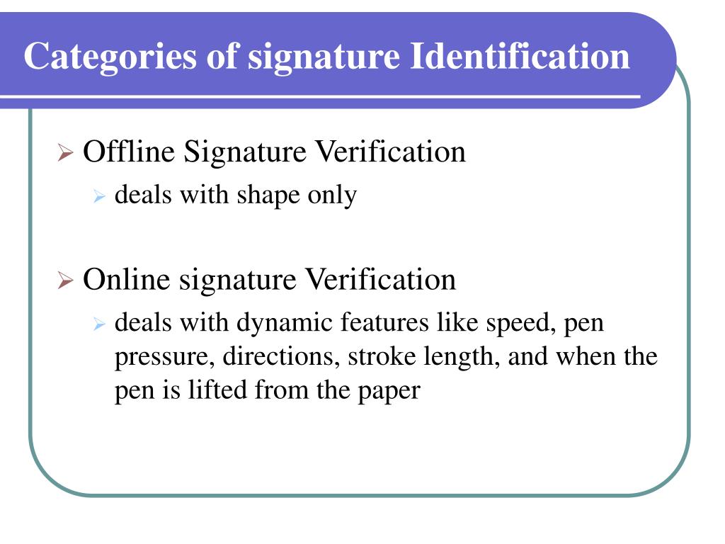 Signature Verification Ppt