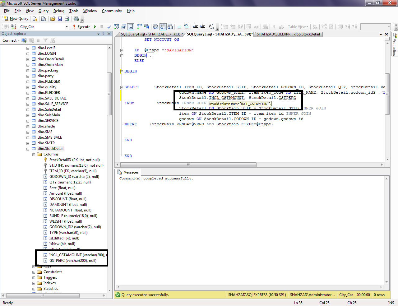 Fixing SQL Server's Invalid Column Name Issue