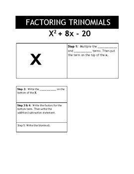 Study Guide Factoring Trinomials And Multiplying Binomials Tpt Study Guide Factoring Trinomials And Multiplying Binomials Tpt