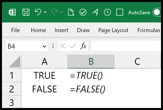 True False Format Excel True False Format Excel